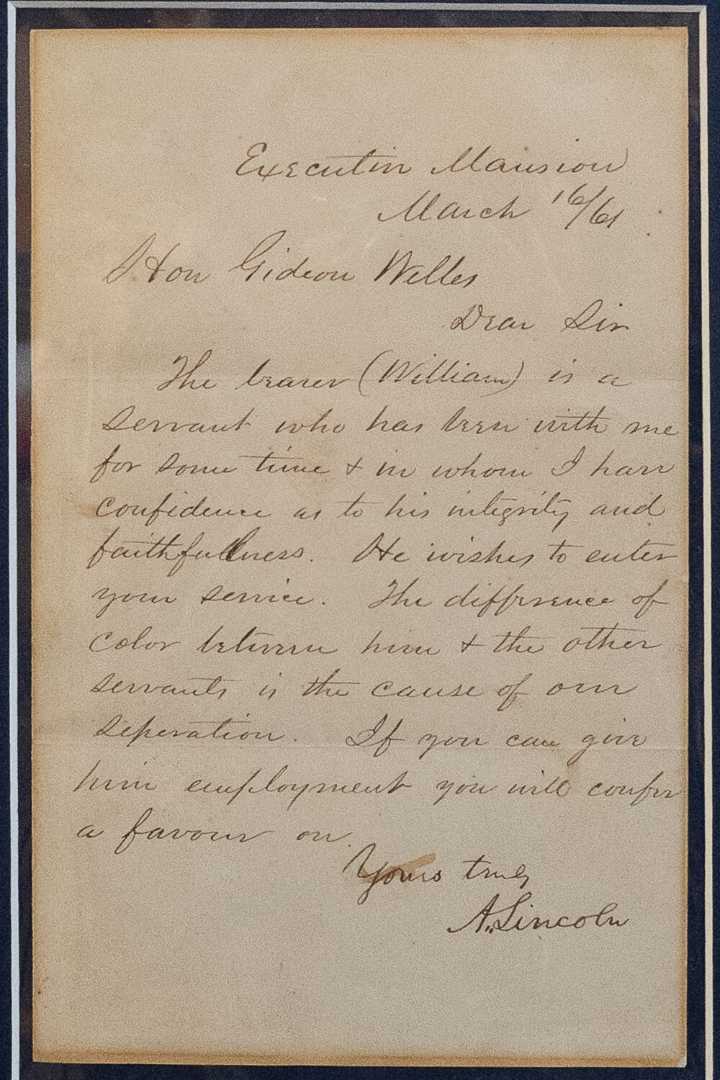 Abraham Lincoln letter seeking job for Black friend and valet now on display at presidential museum