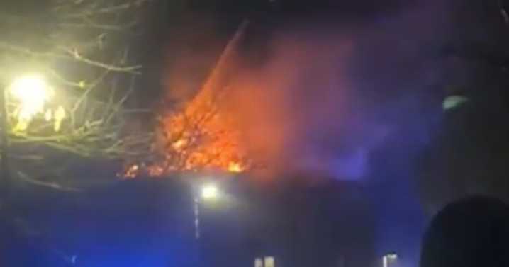 Video shows terrifying moment firefighters battle blaze at student halls in Coventry as flames engulf building