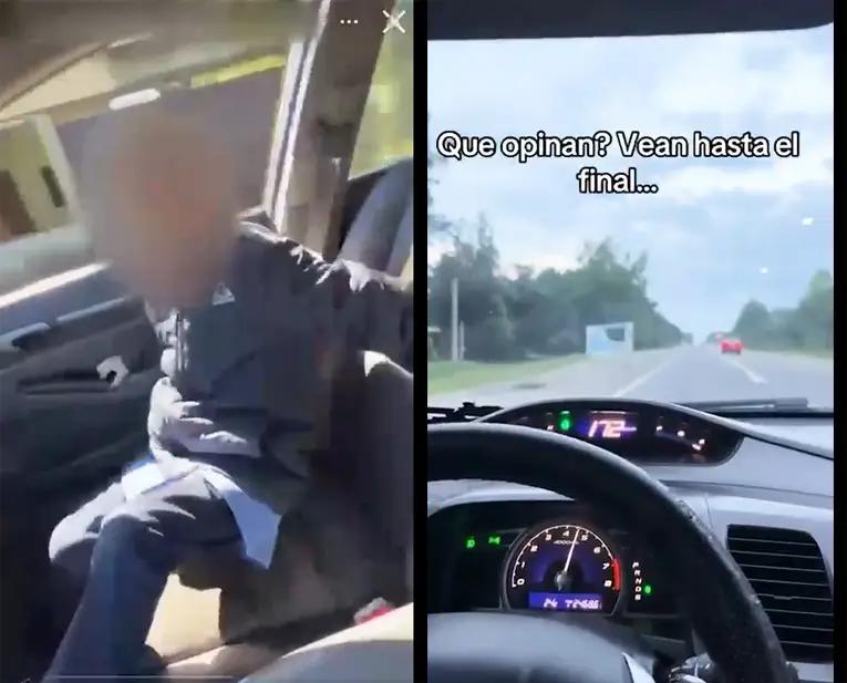 Le quitan el registro a un tucumano que se filmó a 170 km/h con su hijito al lado sin cinturón