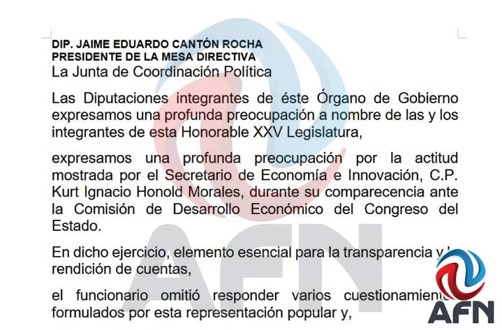 Piden diputados "extrañamiento público" contra Kurt