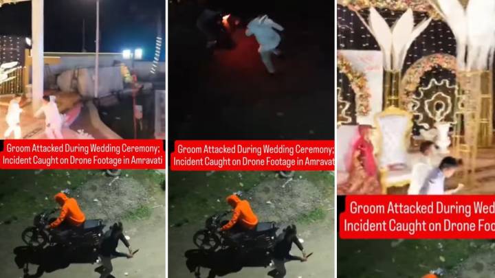 Groom Stabbed at Amravati Wedding, Drone Camera Tracks Attacker for 2 Km in Dramatic Footage