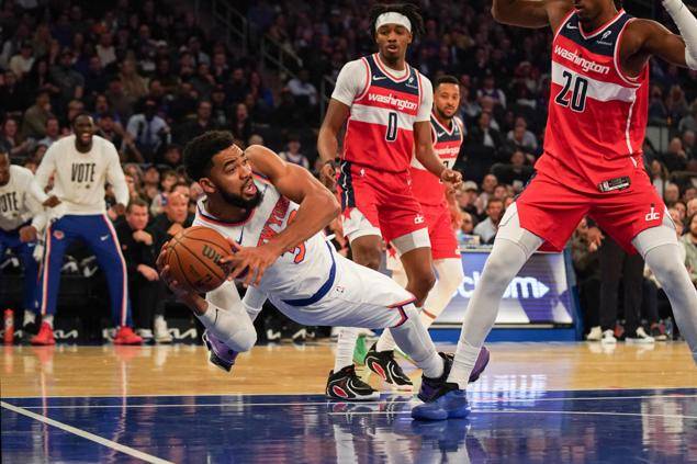 Vencieron los Knicks a los Wizards; 33 puntos y 13 rebotes de KAT