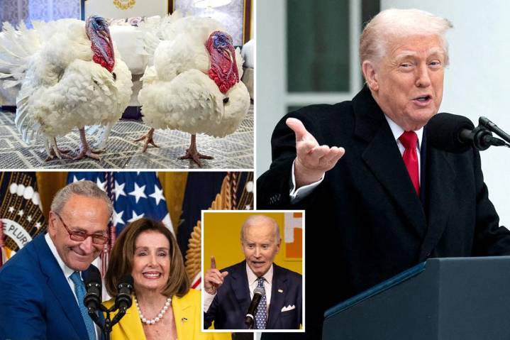 Trump re-pardons Biden turkeys in autopen jab — jokes he considered naming this year's birds 'Chuck and Nancy'