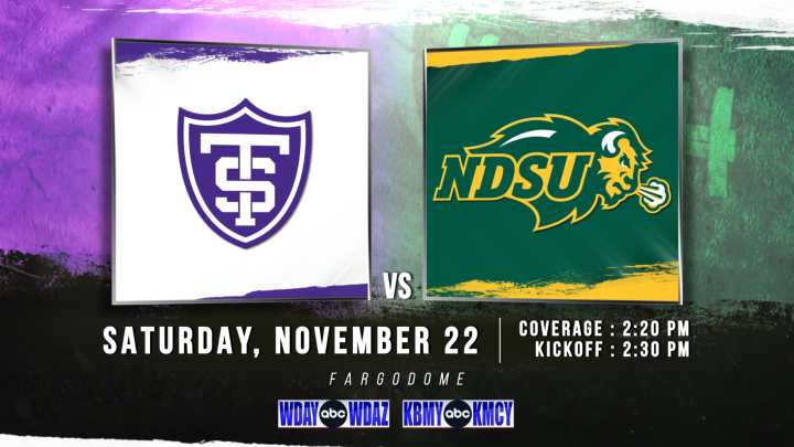 Live at 2:20 p.m.: North Dakota State Bison vs. the St. Thomas Tommies on WDAY