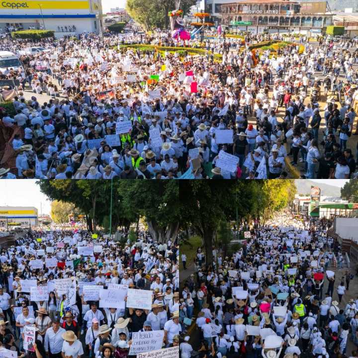 Uruapan marcha por la paz y exige justicia tras asesinato de exalcalde Carlos Manzo