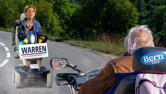 Warren, Sanders Settle Campaign Dispute By Playing Chicken On Mobility Scooters