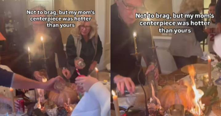 “Fue en pleno Thanksgiving”: Familia reunida vive momento de riesgo cuando su centro de mesa se incendia durante la cena