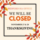 Bedford Housing Authority announces Thanksgiving closure