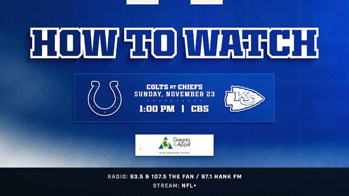 How to watch the Indianapolis Colts at Kansas City Chiefs on November 23, 2025