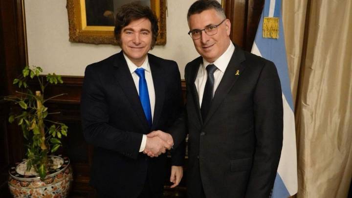 Javier Milei se reunió con el ministro de Relaciones Exteriores de Israel, Gideon Sa'ar