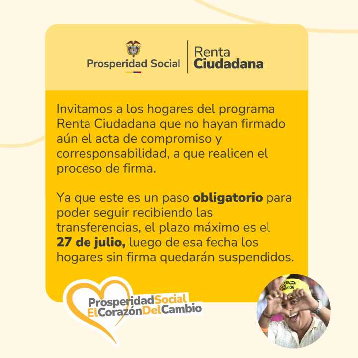 Prosperidad Social busca a más de 55.000 beneficiarios de Renta Ciudadana para firmar acta de corresponsabilidad