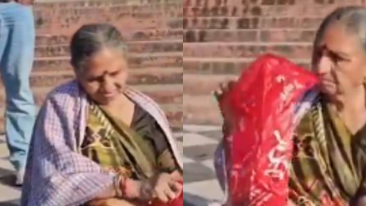 PM Modi’s Sister Vasantiben’s Visit To Ganga Ghat Goes Viral; Netizens Praise Her Simplicity