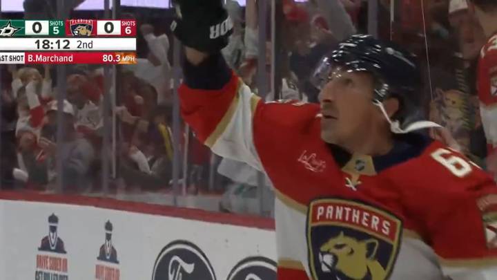 Marchand points to sky after goal in honor of friend’s late daughter