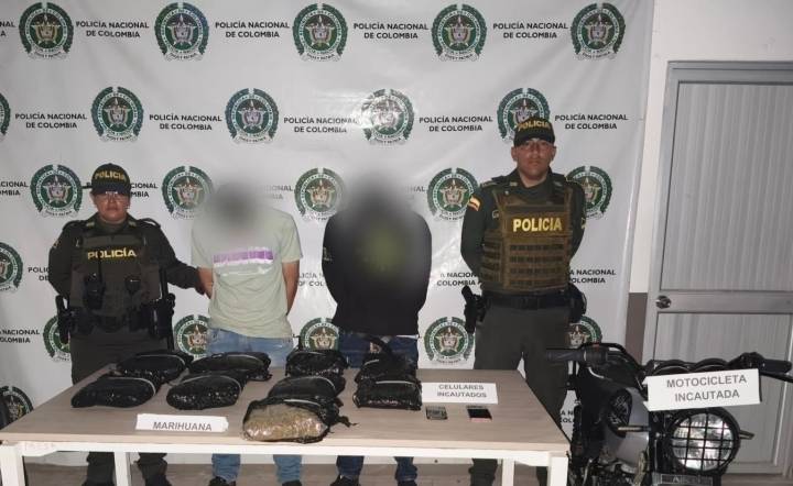 Policía capturó a dos hombres e incautó más de 4.500 gramos de marihuana en San Martín