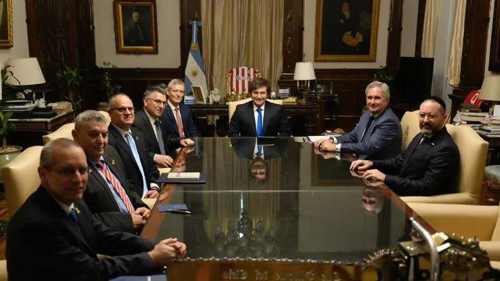 Milei recibió al canciller de Israel, Gideon Sa'ar, en la Casa Rosada