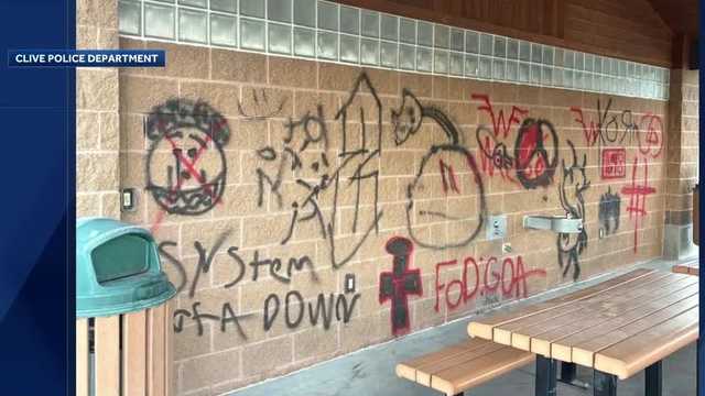 Clive police investigate graffiti at Campbell Park