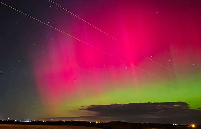 Auroras boreales deslumbran el hemisferio norte por tormenta geomagnética G4