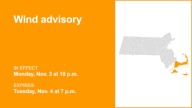 Wind advisory issued for 3 Massachusetts counties until Tuesday evening