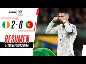 Portugal vs. Irlanda (0-2) con Cristiano Ronaldo expulsado: video, resumen y goles por Eliminatorias de Europa