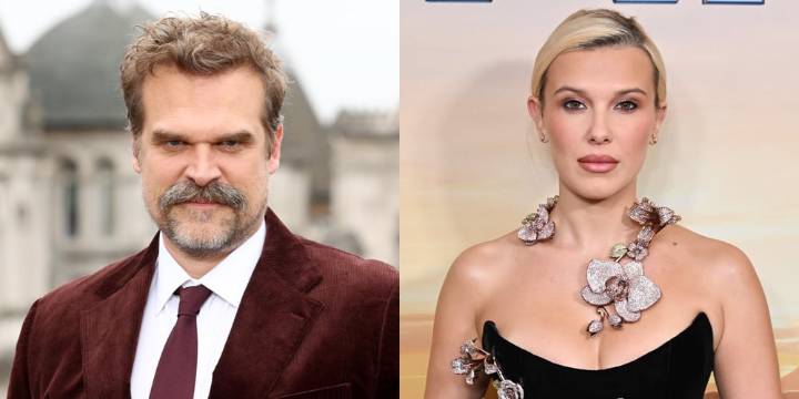 David Harbour & Millie Bobby Brown Warmly Reunite With Hug & Smiles at ‘Stranger Things’ Season 5 Premiere | David Harbour, Millie Bobby Brown, Netflix, Stranger Things, Stranger Things season 5 | Cel