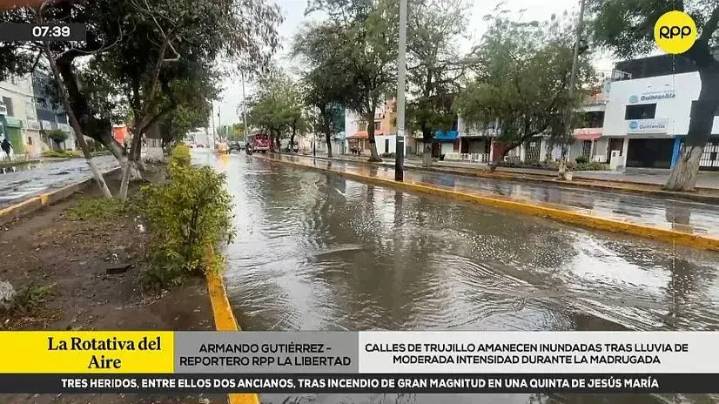 Trujillo inundada: este es el panorama en la ciudad tras fuerte lluvia que cayó durante la madrugada