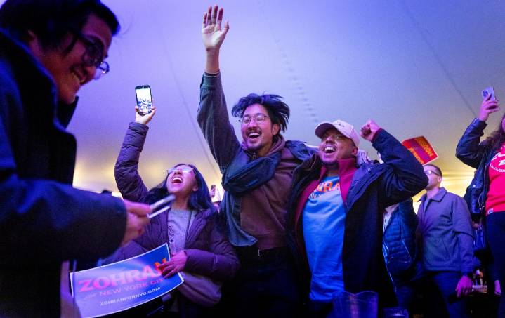 Red Dawn Over New York City