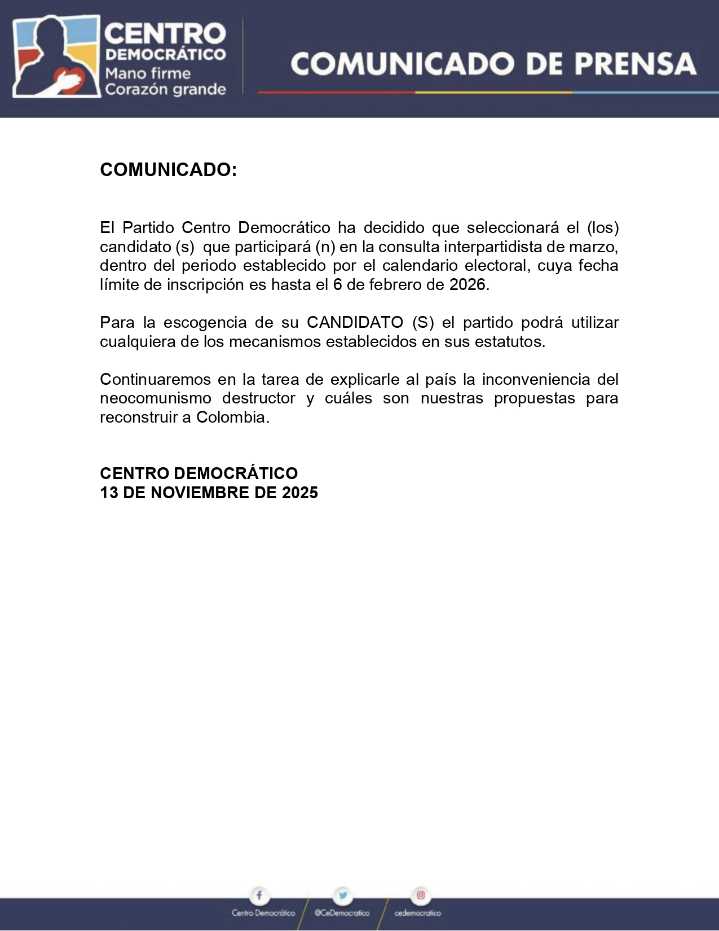 El CD anuncia que no habrá encuenta el 28 de noviembre