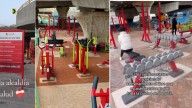 El gimnasio al aire libre viral en Bogotá, bajo un puente, que llama la atención por contar con un equipamiento completo para entrenar