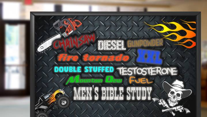 Church Introduces New Chainsaw Diesel Gunpowder Fire Tornado Double Stuffed Testosterone Mountain Dew Fuel Themed Men’s Bible Study For Men