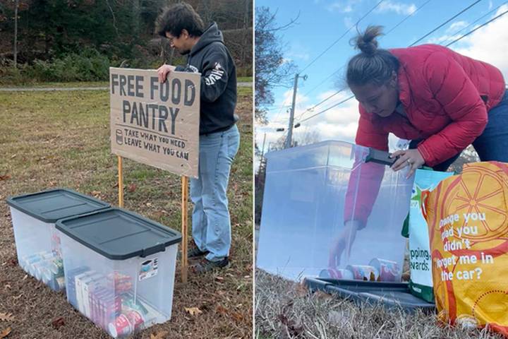 Their Small Town Doesn't Have a Food Pantry, So Couple Made One in Their Driveway (Exclusive)