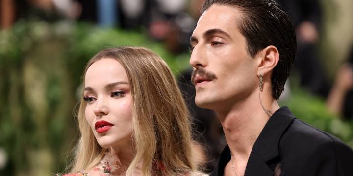 Damiano David y Dove Cameron enloquecieron a sus fans a la salida del aeropuerto El Dorado