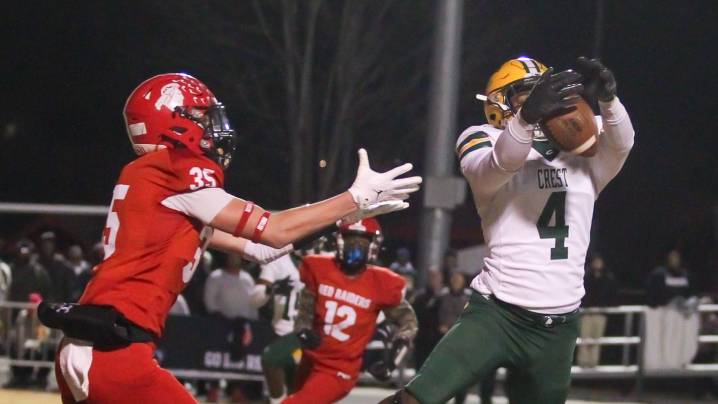 Crest football defeats South Point in NCHSAA 5A West playoffs