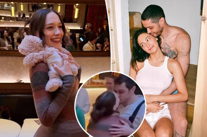 Pete Davidson kisses pregnant girlfriend Elsie Hewitt at baby shower