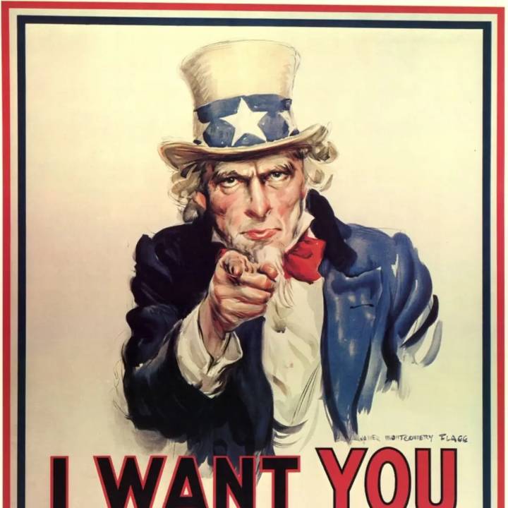 Cómo nació el icónico afiche del Tío Sam que reversionó Patricia Bullrich