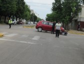 Accidente de tránsito entre auto y moto