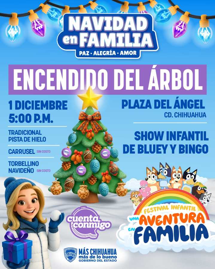 Invita Gobierno del Estado al tradicional encendido del Árbol de Navidad