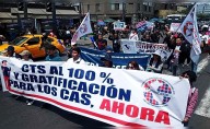 CTS al 100% y gratificación: trabajadores CAS se movilizaron por aprobación final de ley en el Congreso