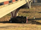 Truck crashes under Toll 49 overpass in Tyler