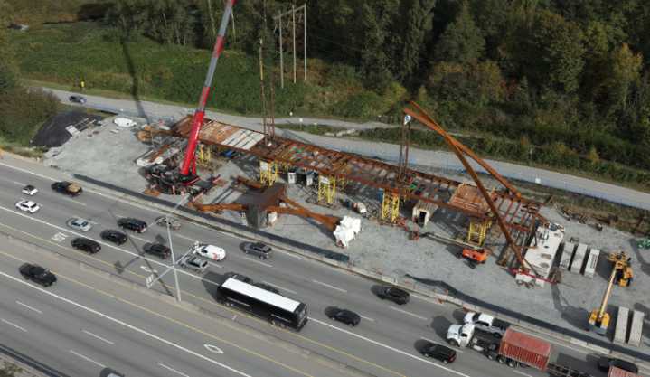 HWY 1 through Burnaby closing Saturday, Sunday for pedestrian overpass construction