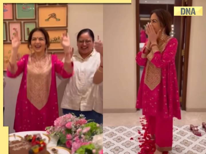 Nita Ambani gets surprise birthday celebration from Jamnagar team, her rani pink