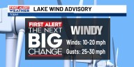 First Alert: Warmer with gusty winds today, then less wind and cooler Monday