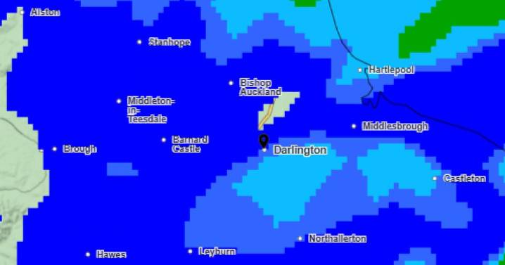 Rain forecast by Met Office for Darlington this weekend