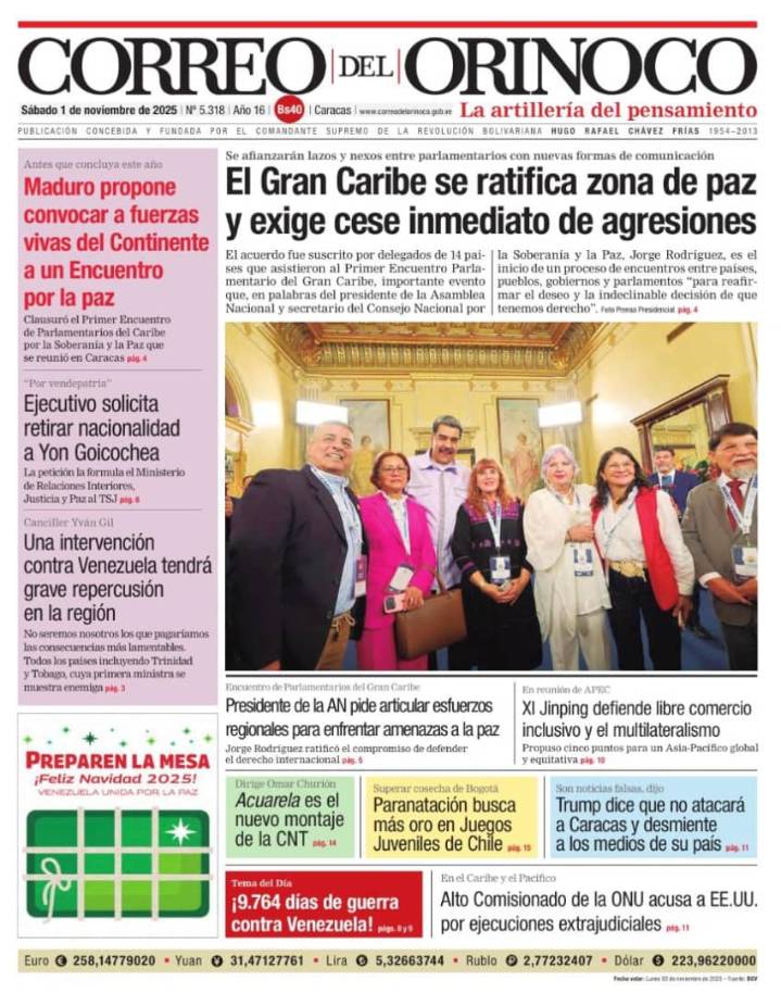 Edición Impresa Correo del Orinoco N° 5.318