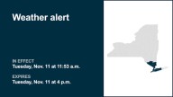 Weather alert in place for New York until early Tuesday evening