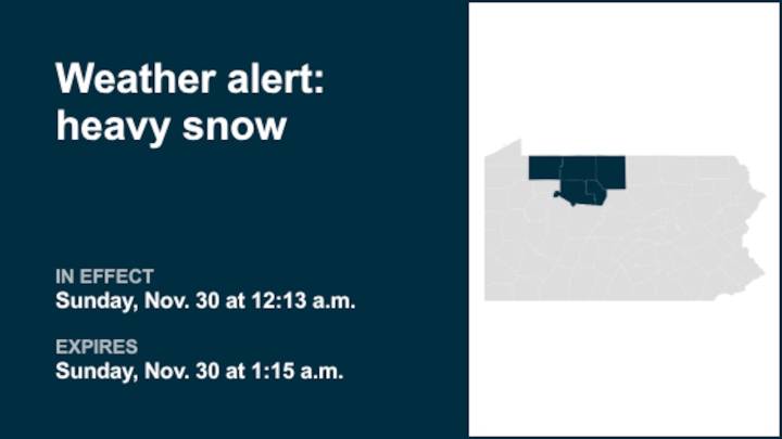 Be prepared for heavy snow in Pa. Wilds until 1 a.m. Sunday