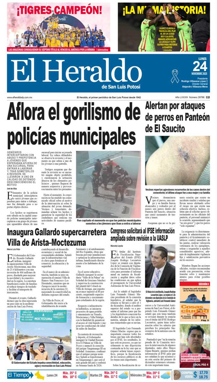 Edición impresa 24 de noviembre de 2025