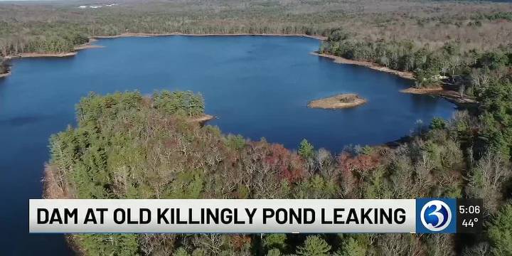Emergency drawdown underway at Old Killingly Pond dam