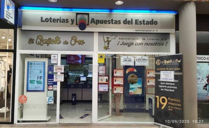 Vendido en Alcázar de San Juan parte del primer premio del sorteo de la Lotería Nacional de este jueves