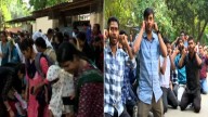 Protest outside OSSC office in Bhubaneswar over delay in Sanskrit LTR merit list release