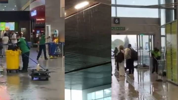Granizada colapsa drenajes y causa fuertes filtraciones en el aeropuerto El Dorado: pasajeros afectados